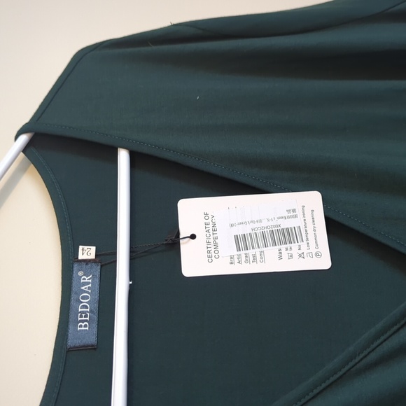 Dark Green Wrap Dress, Brand New with Tags - Picture 2 of 4